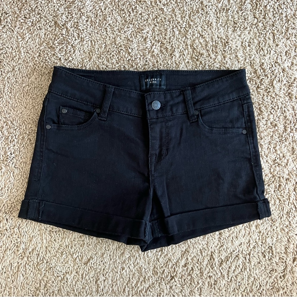 EUC Celebrity Pink Black Jean Shorts Size 1/25